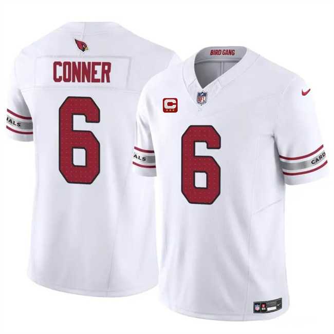 Men & Women & Youth Arizona Cardinals #6 James Conner White 2024 F.U.S.E. With 3-Star C Patch Vapor Untouchable Limited Stitched Jersey,We sell and wholesale Men & Women & Youth Arizona Cardinals #6 James Conner White 2024 F.U.S.E. With 3-Star C Patch Vapor Untouchable Limited Stitched Jersey on line form chian!